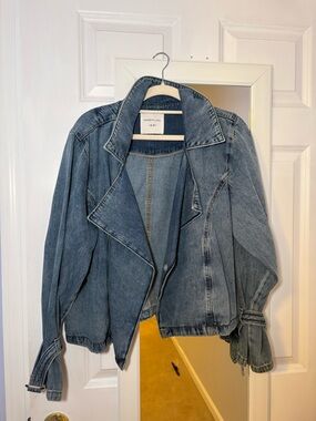 Habitual Light Blue Denim Draped Jacket